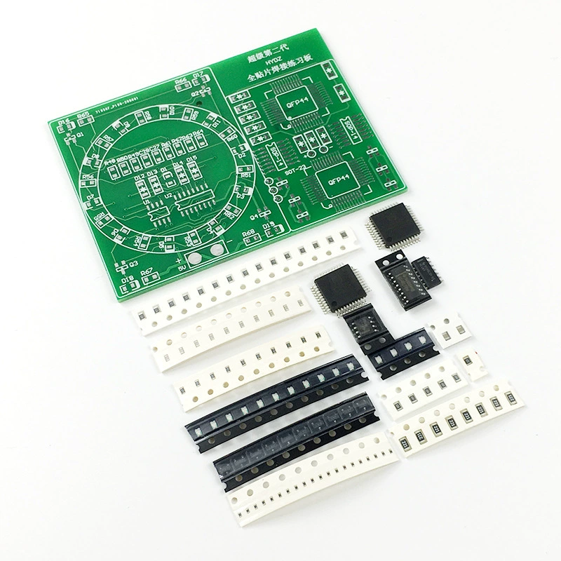 Full patch welding exercise board kit patch NE555+4017 turntable running flow lamp DIY skills training