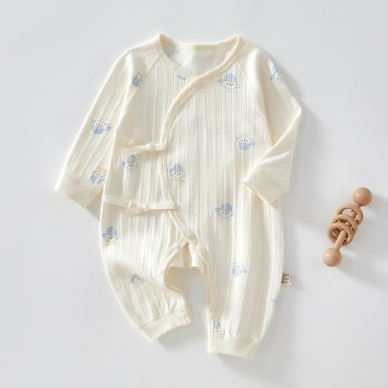 Newborn Four Seasons Butterfly Clothes Baby Clothes Spring and Autumn Pure Cotton Boneless Hare Clothes Baby Jumpsuit Newborn Monk Clothes