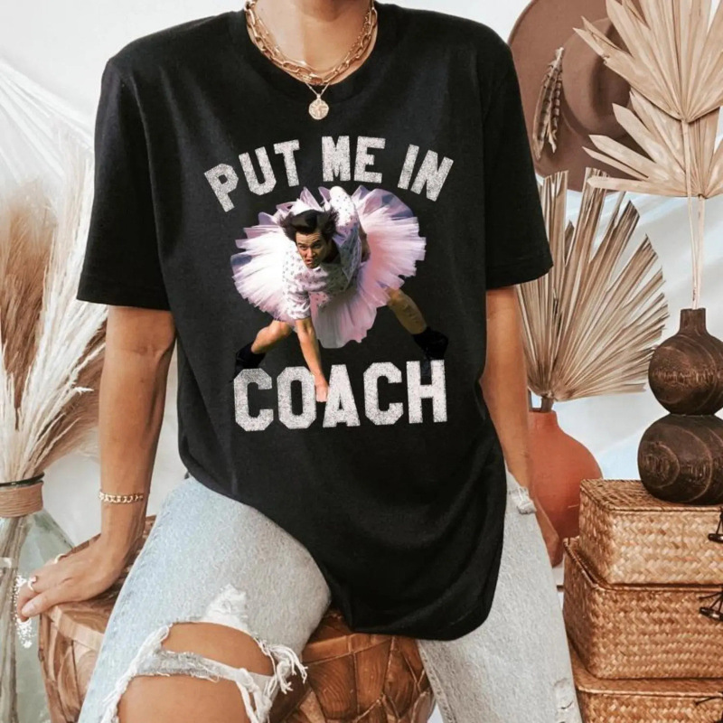 【Cross-Border European Size】Funny Put Me in Coach Jim Carey Tshirt - 100% Co