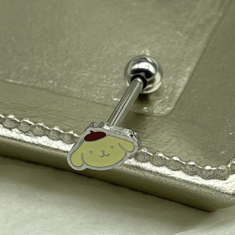 Fashion Rabbit Titanium Steel Plating Tongue Nail 1 Piece