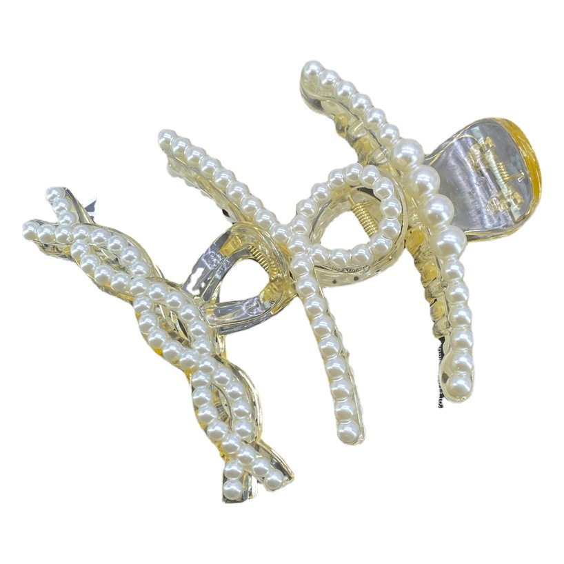 Costura de plástico perla giro clip horquilla de las mujeres de estilo coreano embalaje independiente pastoral de dos yuanes tienda de joyería