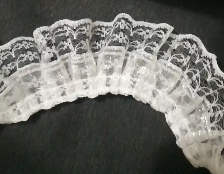 Dual‑layer ruffled lace trim, 4.5 cm wide, decorative sewing ribbon
