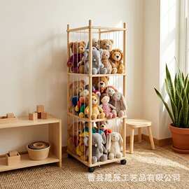 木质毛绒玩具收纳架幼儿园儿童玩具储存架儿童房玩偶公仔整理架