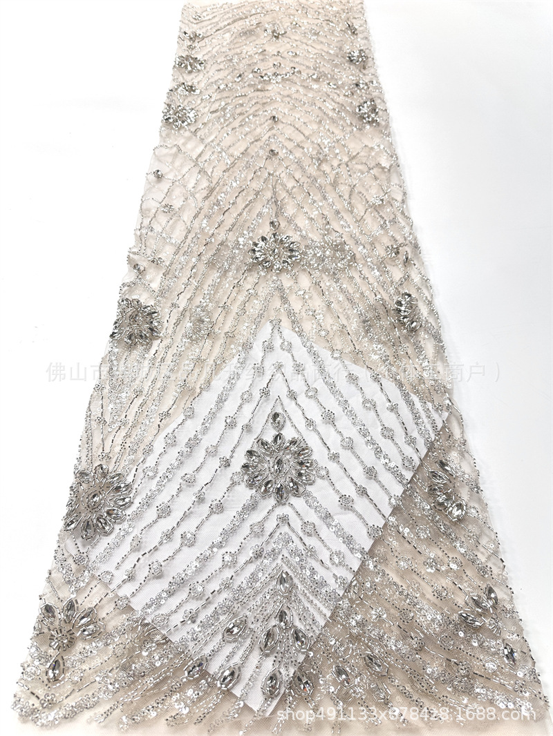Alta sensación de comercio exterior transfronterizo Oriente Medio África vestido vestido tela de diamante de cuentas de lenteja