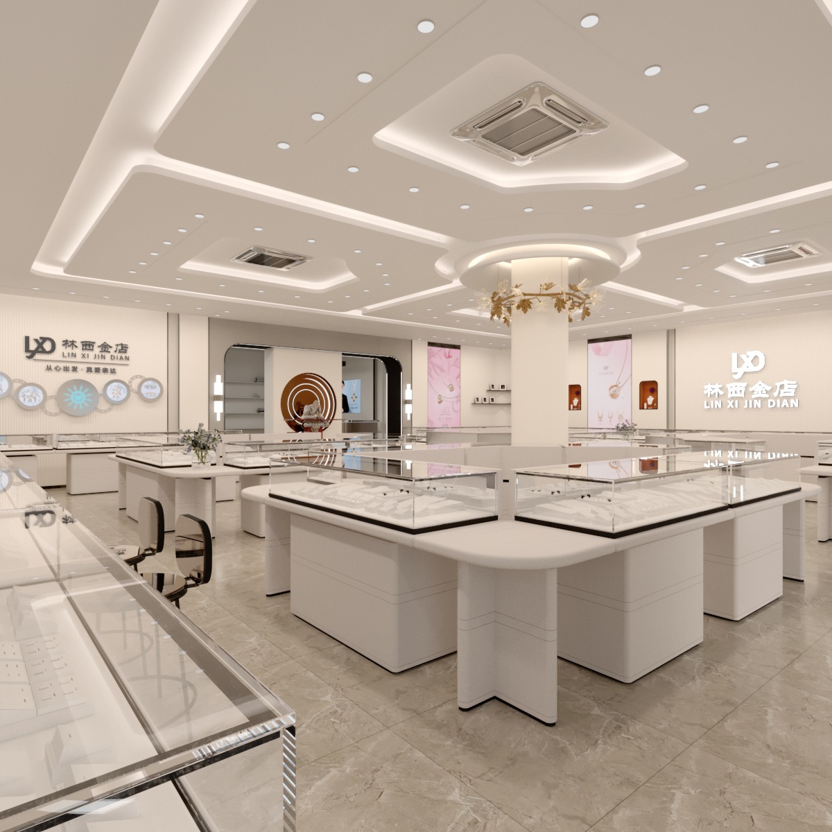 整店输出 珠宝店 货架展示柜004