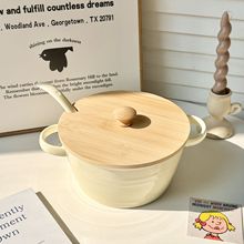 双耳陶瓷汤碗家用大容量泡面螺蛳粉碗大汤碗带盖带勺泡面碗亚马逊