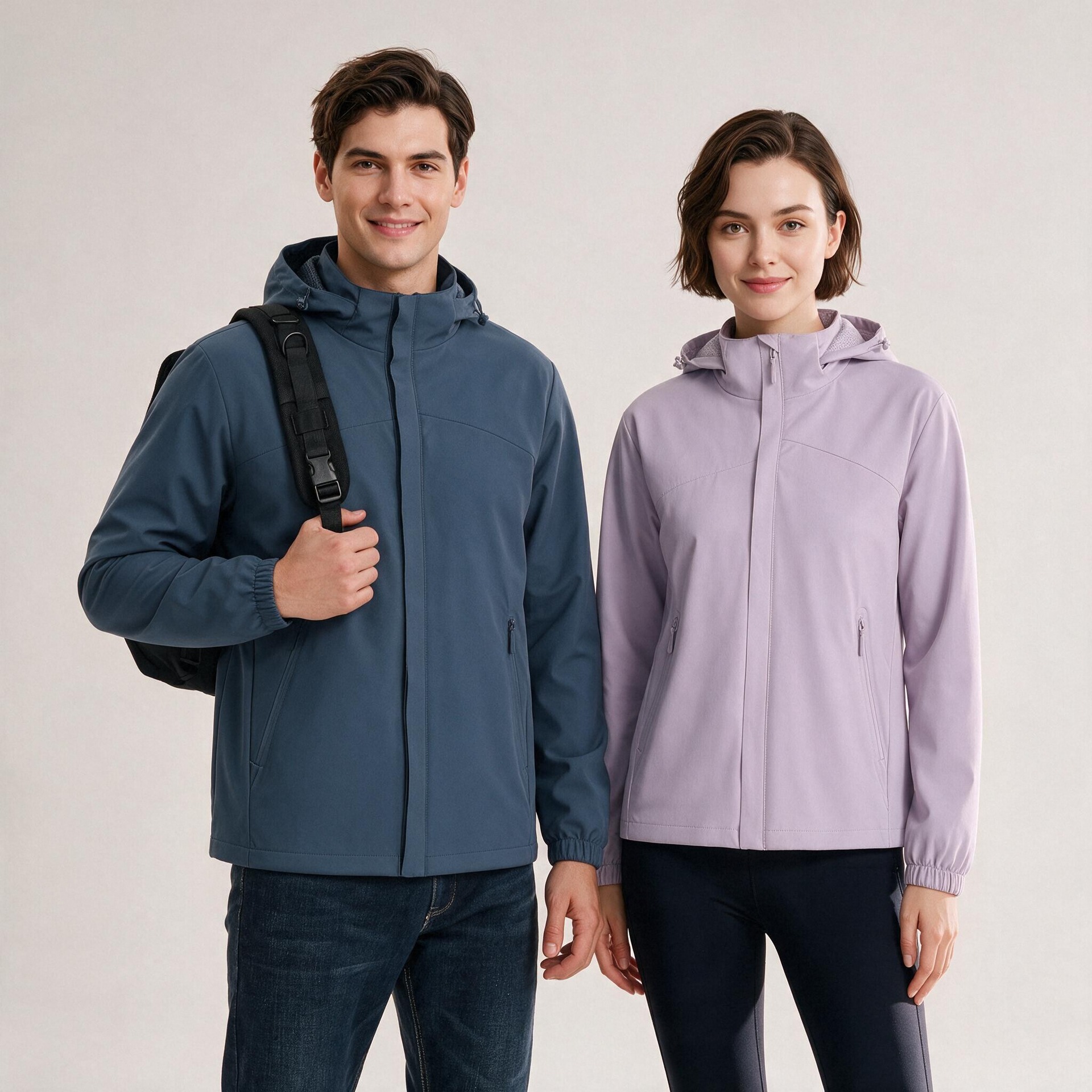 Trendy outdoor stretchy windbreaker for men, waterproof and windproof, couple style jacket for women, sports and leisure, group purchase with custom logo
