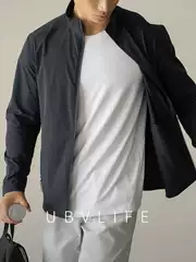 Old Money Style Warm Four-Way Stretch Stand Collar Casual Jacket Men 2026 Spring Woven Quick-Dry Outdoor Sports Jacket