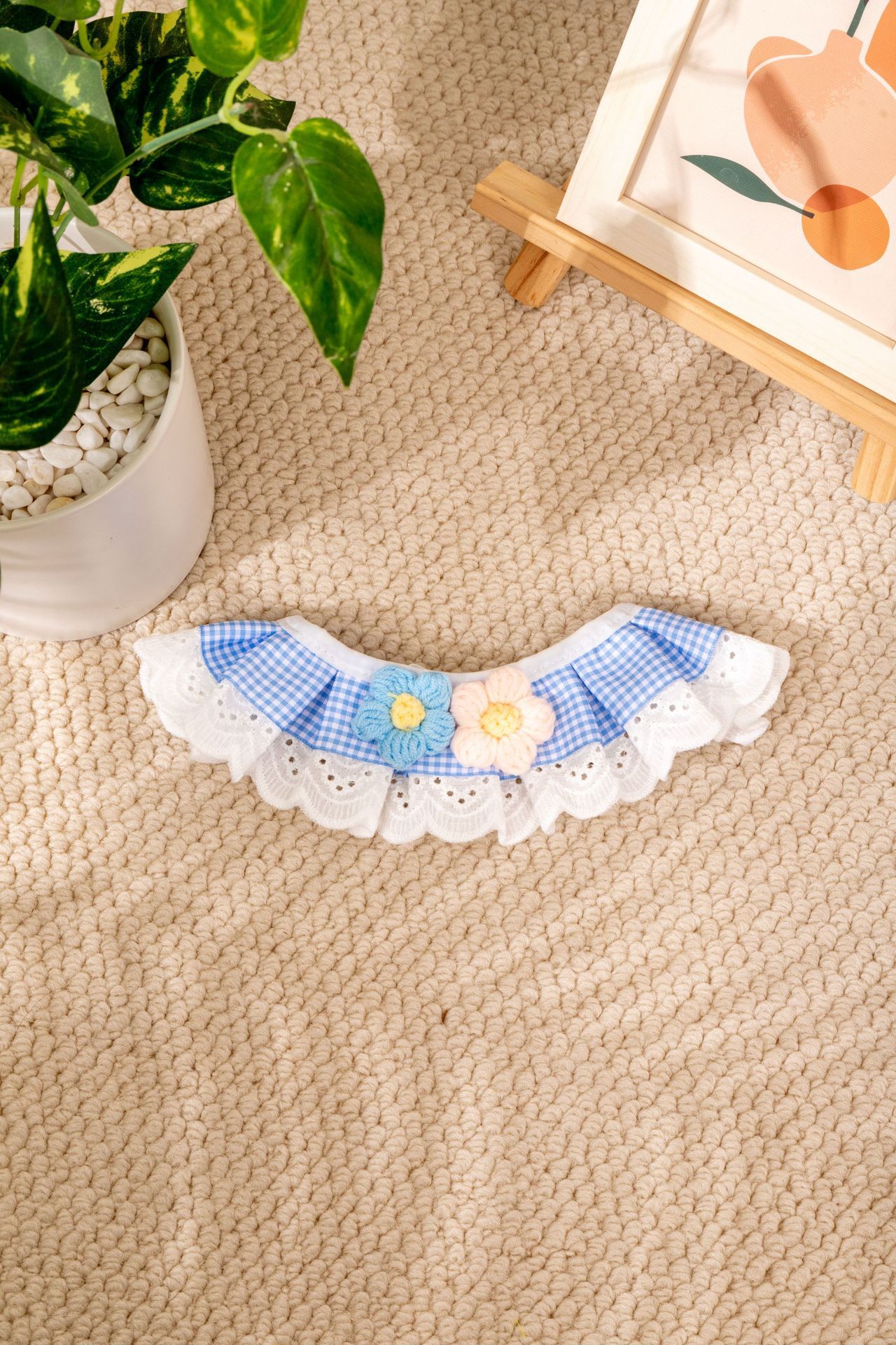 메쉬 퍼프 플라워-블루 핑크