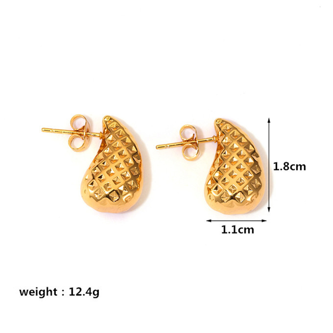 16g Weight Stainless Steel Ear Needle Material Hoop Earrings Classification 1 Pair Quantity Holiday, Daily Occasion Stainless Steel Material Geometric Pattern Women's Gender Plating Design IG Style, Casual Style 1 Pair IG Style Casual Geometric Plating Stainless Steel Hoop Earrings 4