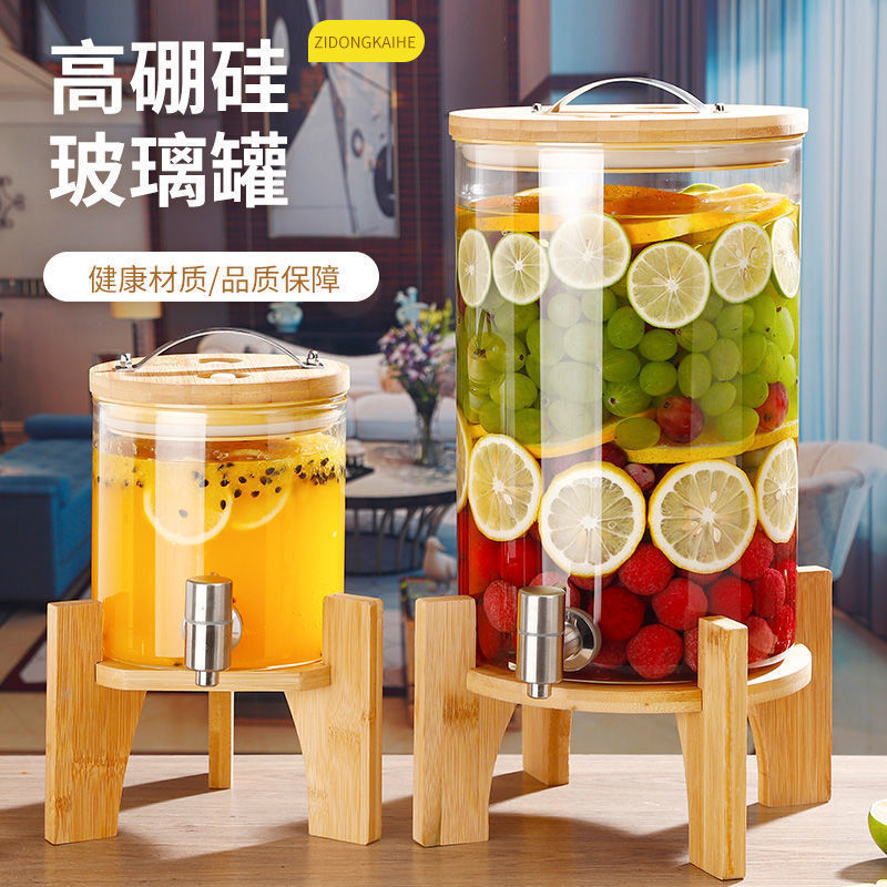 耐高温玻璃青梅泡酒瓶带龙头泡酒坛葡萄酿酒瓶可乐饮料密封罐中高|undefined