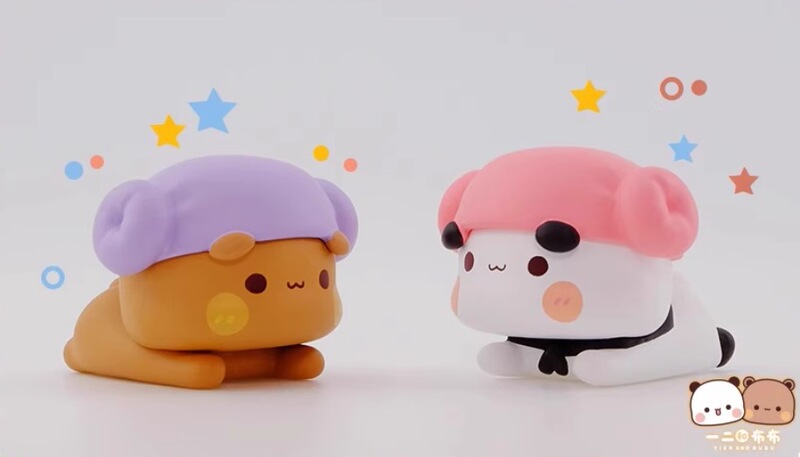 本物の1と2とBubuの日常かわいいミニブラインドボックスフィギュアオーナメントトレンディなおもちゃ周辺機器ガールギフト|undefined