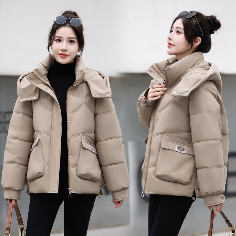 Invierno nuevo engordamiento ropa de algodón convencional de tamaño grande mujer ropa de algodón casual suelta engrosada chaqueta de algodón de estilo extranjero abrigo de moda