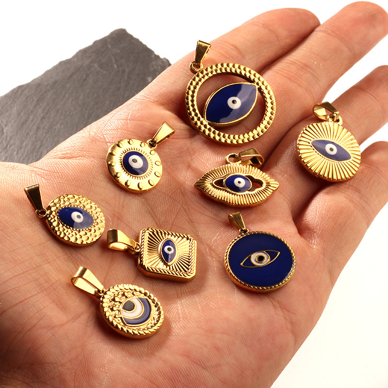 6g Weight 1 Piece Stainless Steel Devil's Eye Eye Pendant DIY Jewelry Accessories Necklace