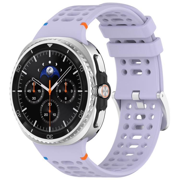 Para Samsung Galaxy Watch8 / Watch8Classic aleación de botón de plata agujero respirado agujero correa de silicona
