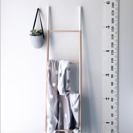 Ins Popular Creative Black and White Scandinavian Simple Style Ruler Decorative Hanging Painting Kidsren's Height Ruler Wall Hanging Photography Guide