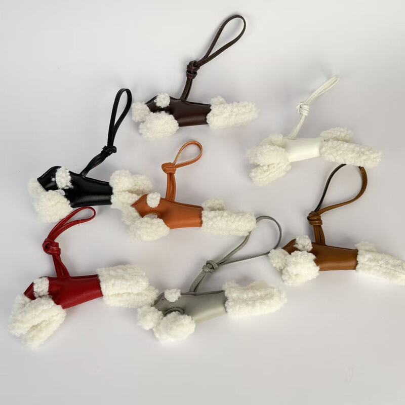 Caitin Kaie Bag Pendant for Women 2 New Styles Plush Foxhound Keychain Lamb Wool Puppy Pendant