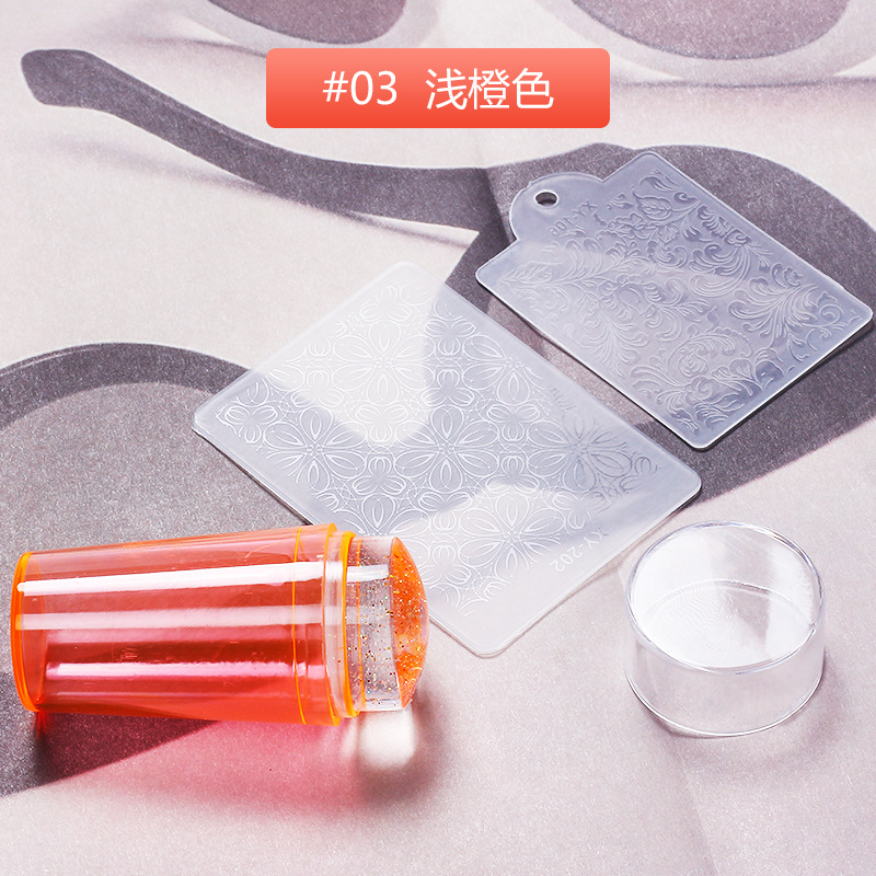 Actualización de manicuras transfronterizas nuevo 2.8 con sello cubierto mango fluorescente cabeza de sello de silicona de arena flotante
