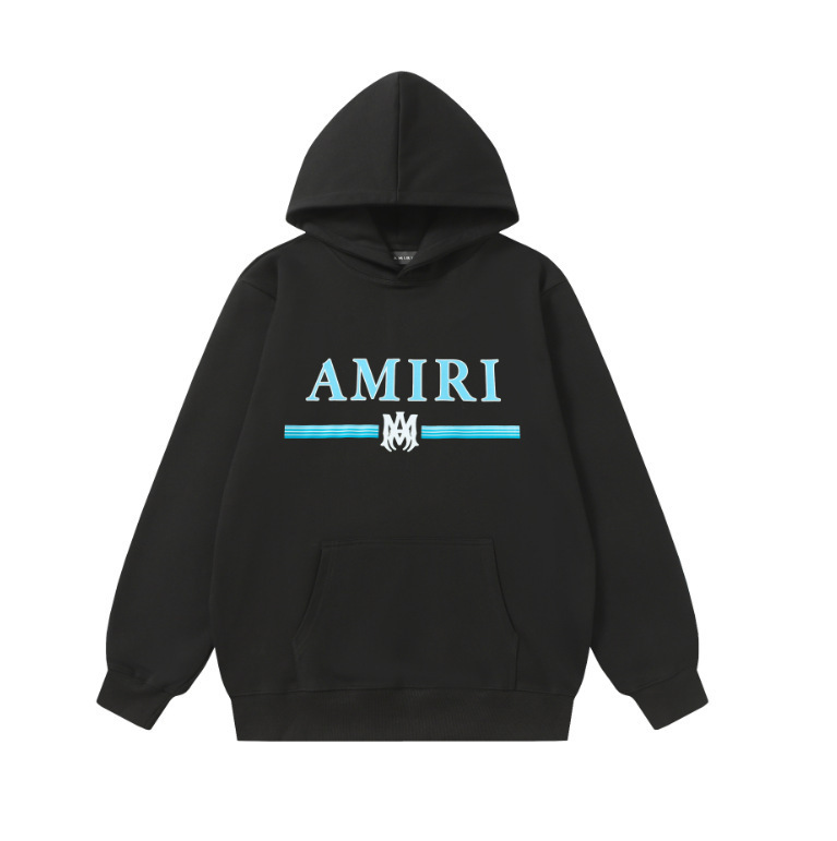 秋冬新款AMIRI 高品质印花连帽休闲宽松男女同款情侣卫衣帽衫现货|undefined