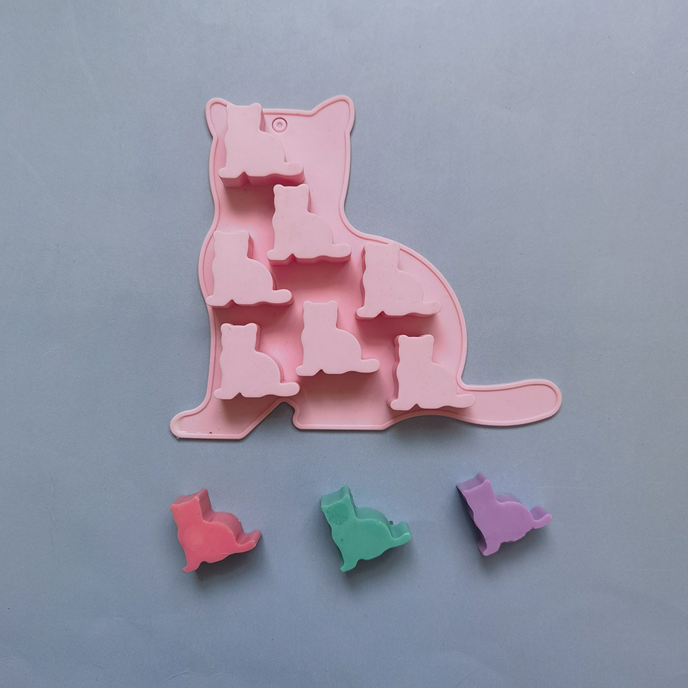 7连小猫巧克力565硅胶模具蛋糕布丁甜点模具肥皂烘焙用具