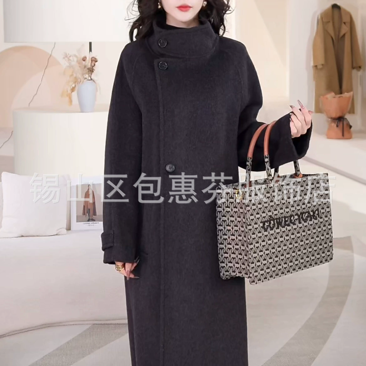 Новое двустороннее женское пальто из овечьей шерсти, осень/зима 2025 года, высококачественное, свободного кроя, элегантное, ручная работа.