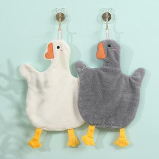 Large Goose Hand Towel Can Be Hung, Non-Stinky, Absorbent Coral Velvet Small Towel, Bathroom Kitchen Hand Towel, Kidsren's Hand Towel