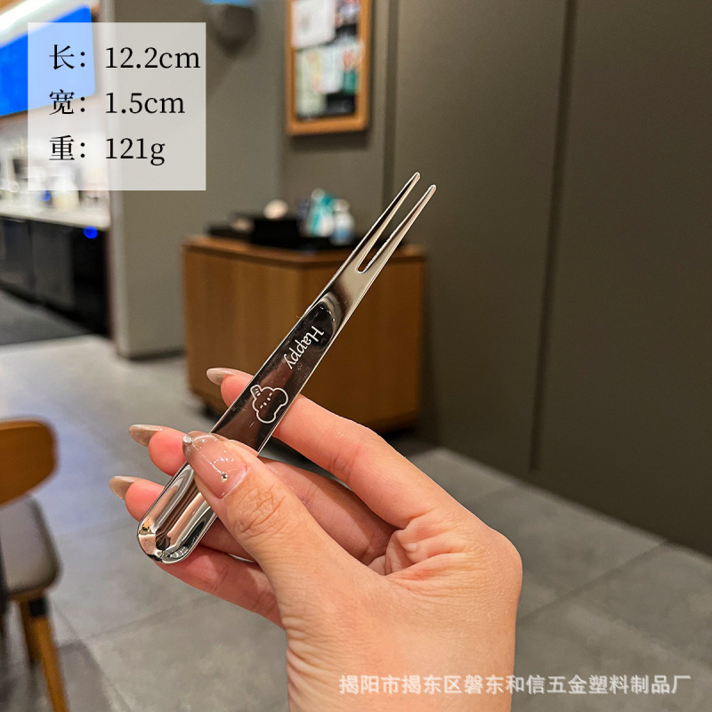 食品グレードのフルーツフォーク 316L ステンレス鋼フォーク子供用ポータブルデザートフォークケーキスナックフォーク|undefined