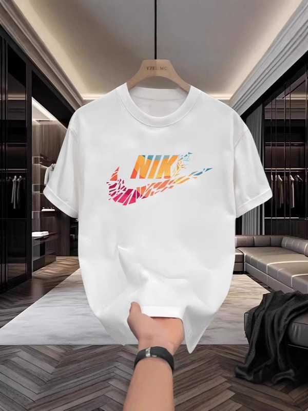 クロスボーダー夏用半袖Tシャツ メンズ カップルプリント トレンドブランド ゆったり カジュアル 綿100% 丸首トップス トレンド|undefined