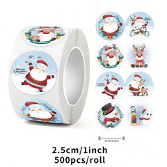 500枚クリスマスステッカーロールステッカー漫画雪だるまステッカークリスマスシールシールステッカー装飾ギフトグリーティングカード
