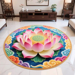 中国の蓮の花カーペット家庭用ひざまずく仏殿瞑想マット寺院ひざまずく蓮の花リビングルーム禅フットマットリビングルーム