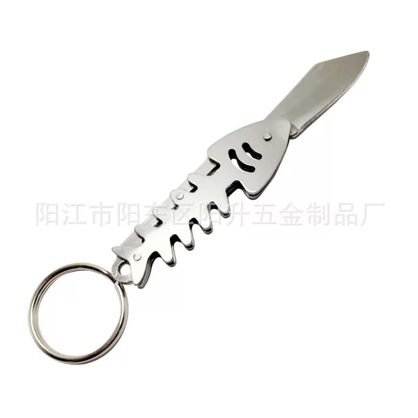 Fishbone Personalized Folding Knife Sharp Fruit Knife Portable Keychain Mini Knife Express Box Opening Knife Pendant