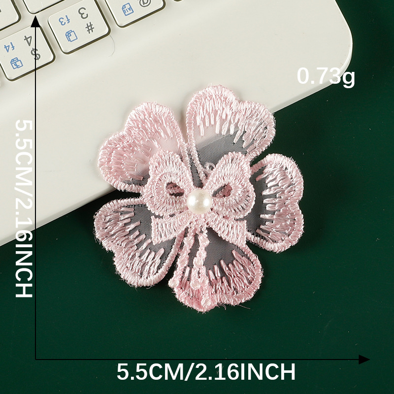 真珠のかわいい漫画のレースの花のレースの刺繍はdiyの手帳の装飾のブローチのヘアピンの髪飾りの補助材料の布を貼ります。|undefined