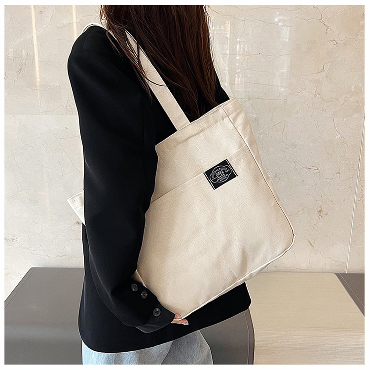 Title 4, Borsa a mano in tela stile preppy da donna, tin...