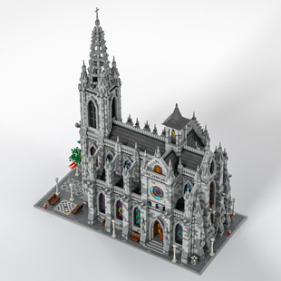 Moc-29962 Modular Epic Cathedral with Stained Glass Windows 22007 Particle Count
