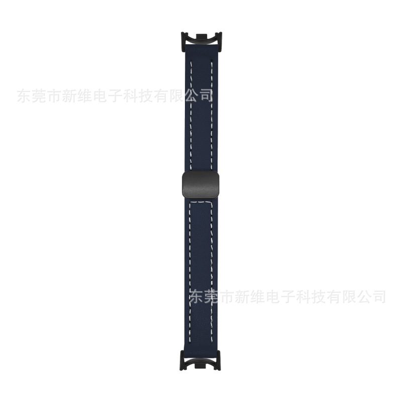 新款皮质牛纹磁吸扣适用小米10手环表带高级感小米手环8/9现货发|undefined