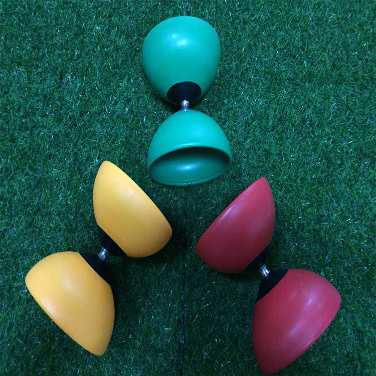 Principiante adecuado para eje fijo Diabolo novato duradero resistente a la caída Diabolo multi-color Rattle cuenco de cuero Diabolo