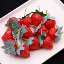 源头工厂 高仿真水果蔬菜批发 塑料假草莓模型 家居装饰摄影道具