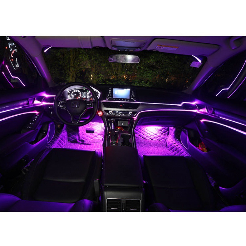 automobile Atmosphere lamp Cold light line Modified vehicle music Voice control Atmosphere breathing Colorful The light guide bar Interior trim