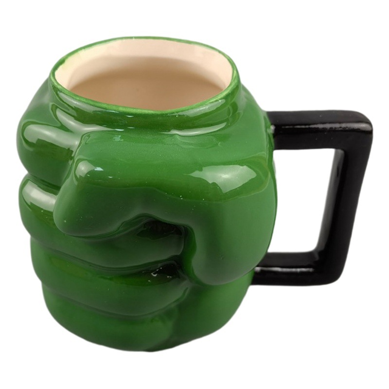 Taza de cerámica con forma de puño de Hulk, taza para agua, taza para café, taza de té verde de gran capacidad.