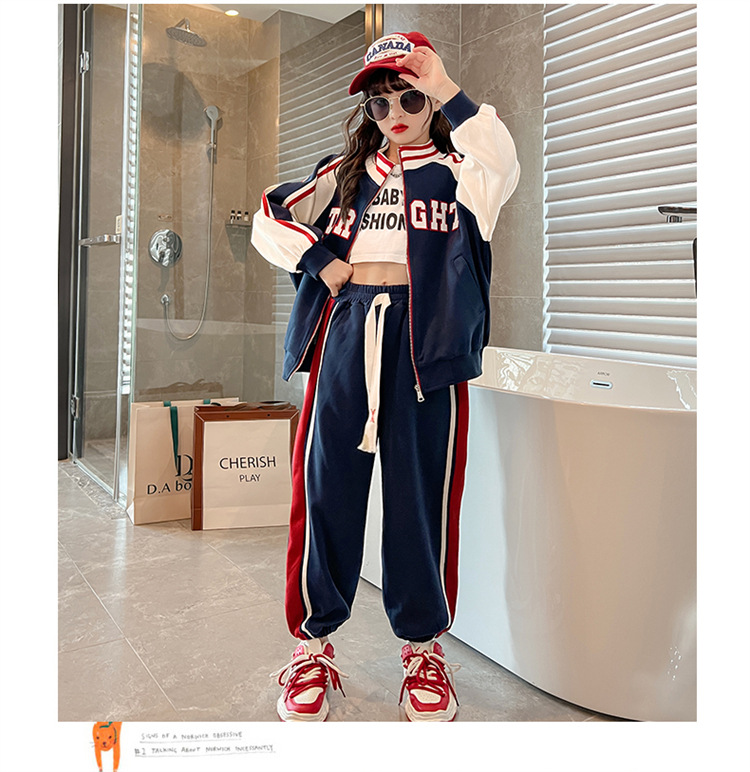 Girls' Set 2022 New Internet Popular Children's Baseball Suit Fashionable Spring and Autumn Style Explosive_voghion.com
