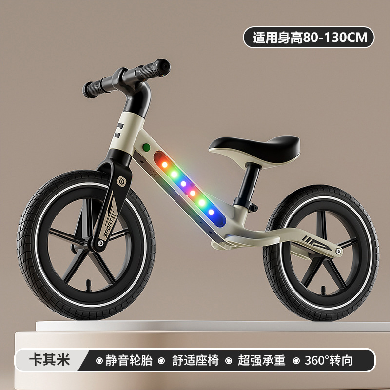 Baby balance bike, música, iluminación, patina, bebés de 1 - 6 años de edad sin pedal, bicicletas de dos ruedas, marco integrado