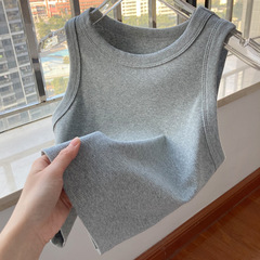 Women's Threaded Strappy Vest 2024 New Summer Short Slim-Fit All-Match Outerwear Inner Wear Sleeveless Base Top Fashion