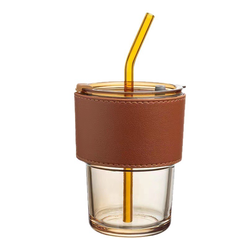 Vaso de bambú al por mayor, vaso de vidrio moderno, vaso con pajita, taza de café de regalo, vaso de agua, vaso con logo impreso, regalo de recuerdo.