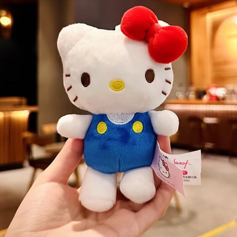 正版三丽鸥hellokitty凯蒂猫包包挂件毛绒公仔钥匙扣书包挂饰玩偶|undefined