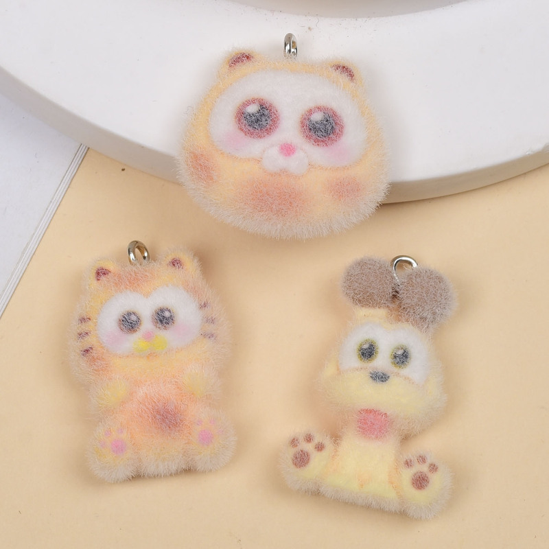 Flocking Pendant Cute Kitten DIY Handmade Keychain Bag Pendant Jewelry Accessories Student Gift Flocking Pendant Cute Kitten DIY Handmade Keychain Bag Pendant Jewelry Accessories Student Gift
