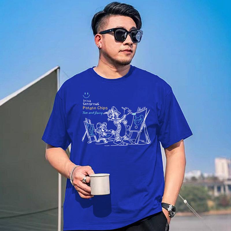 Extra Large Size Men's Clothing 2026 Summer Casual Plus-Size Round Neck Pullover Short-Sleeve T-Shirt Wholesale 11X