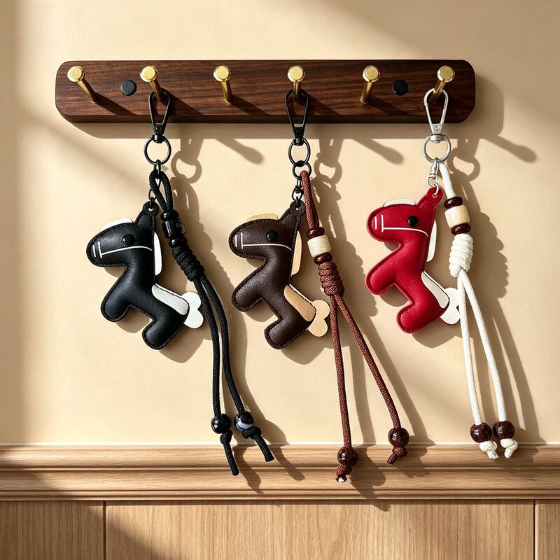 New Miu-style cute pony bag pendant, high-end niche trendy bag, car keychain, phone accessory