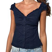 E 68097 Ballet style ruffle women's tee ���ٷ��Ҷ��Ůʿ T