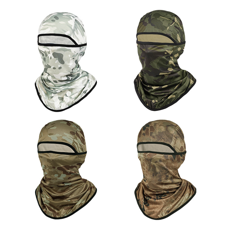 De secado rápido, absorbente de sudor, transpirable, capucha enmascarada, cuello de camuflaje, máscara de protección solar para exteriores para hombres y mujeres, bufanda táctica, pañuelo de camuflaje