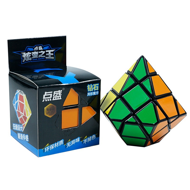 Diansheng escudo mágico de cuatro esquinas dimensión de dos capas de hoja mágica cilíndrica antigua en forma de cubo antiguo borde hexagonal cubo irregular